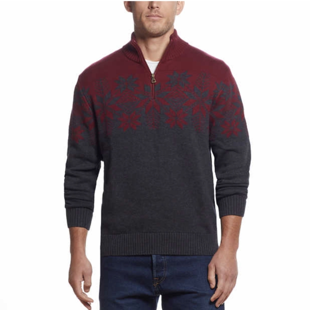 Weatherproof Vintage Men's 1/4 Zip Holiday Sweater